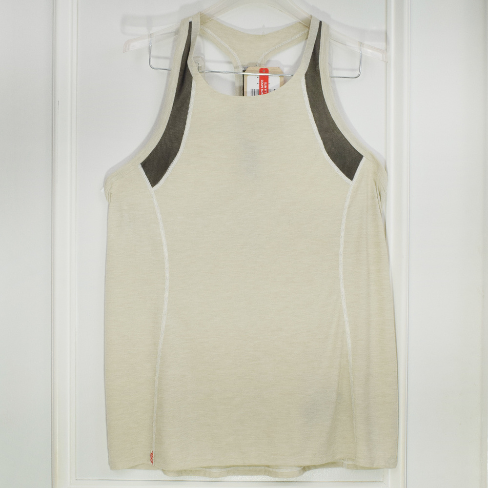 North Face Beyond The Wall Tank Top Women Large New T Back Mesh Neutral Gym Run
